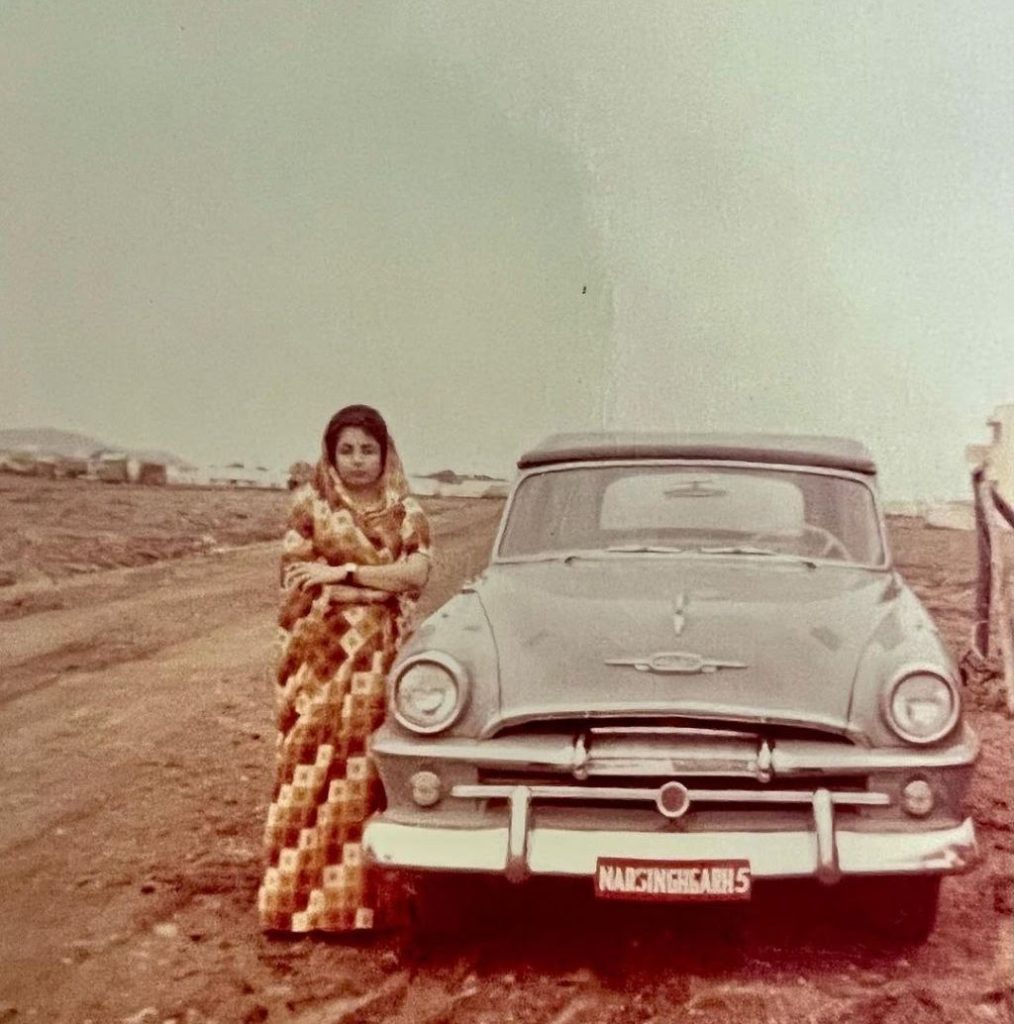 Maharani Laxmi kumari ji ( princess of bikaner ) in our plymouth convertible car